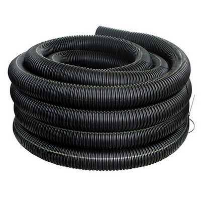 Picture of 60mm x 50mtrs Cherry Kitemarked Black perforated land drainage pipe to BS4962