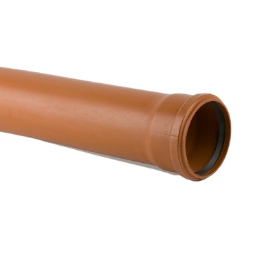Picture of 110mm Brown Sewer Pipe -  6 metre length perforated Single Socket