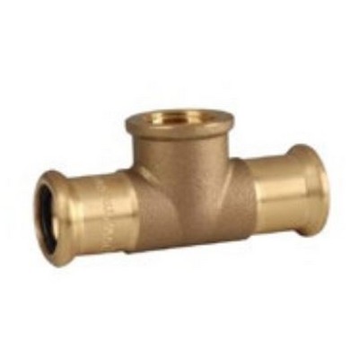 Picture of 28mm x ¾" Copper M Profile Pressfit Tee Female BSP on branch. EPDM seal. WRAS